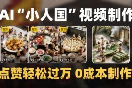 爆款1000W+播放微缩景观迷你小人国AI视频0成本制作全流程教学