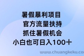 暑假暴利直播项目，官方流量扶持，把握暑假机会【揭秘】