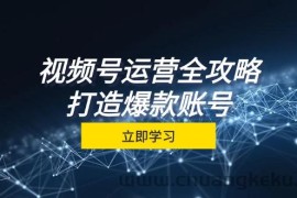 视频号运营全攻略，从定位到成交一站式学习，视频号核心秘诀，打造爆款账号