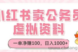 （14627期）小红书卖公务员虚拟资料，一单净赚100，日入1000+