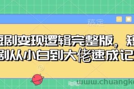 短剧变现逻辑完整版，短剧从小白到大佬速成记