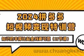 2024拼多多短视频变现特训营，知识的丰厚比起金钱更可靠（11节课）