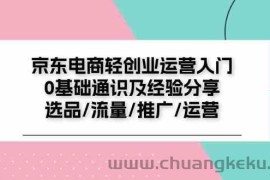 京东电商轻创业运营入门0基础通识及经验分享：选品/流量/推广/运营