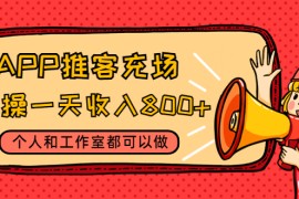 （4443期）APP推客充场，实操一天收入800+个人和工作室都可以做(视频教程+渠道)