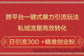 跨平台一键式暴力引流玩法，私域流量高效转化日引流300 +精准创业粉