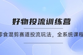 （4378期）好物推广投流训练营：零食混剪赛道投流玩法，全系统课程！