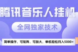 【腾讯音乐挂G】独家技术，项目红利期，可矩阵可放大，稳定月入5k+【揭秘】
