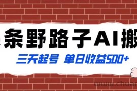 全网首发头条野路子AI搬砖玩法，纪实类超级蓝海项目，三天起号单日收益500+【揭秘】