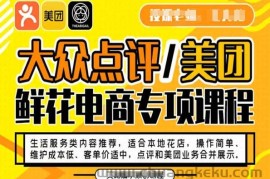 大众点评/美团鲜花电商专项课程，操作简单、维护成本低、客单价适中，点评和美团业务合并展示