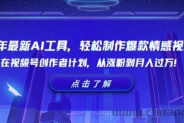 24年最新AI工具，轻松制作爆款情感视频！在视频号创作者计划，从涨粉到月入过万【揭秘】