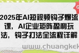 2025年AI短视频钩子爆流课，AI企业矩阵盈利玩法，钩子打法全流程详解