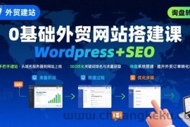 WordPress外贸建站+SEO优化课程，手把手教你从0到1搭建可获得询盘的外贸网站