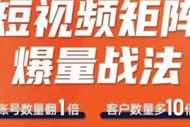 短视频矩阵爆量战法，用矩阵布局短视频渠道，快速收获千万流量