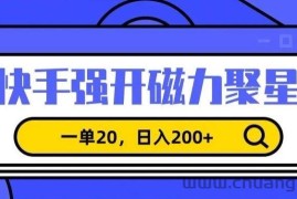 信息差赚钱项目，快手强开磁力聚星，一单20，日入200+【揭秘】