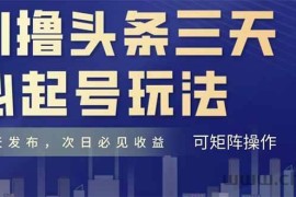 （14753期）AI撸头条三天必起号，纯原创情感故事，每天搬砖十分钟，小白复制粘贴月…