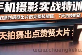 （15949期）手机摄影实战特训，从拍摄到后期出片的完整技能链，7天拍出点赞大片