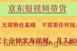 京东短视频带货，无需粉丝基础，不需要任何技术，每天十分钟发布视频，月入8k【揭秘】