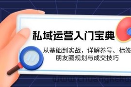 私域运营入门宝典：从基础到实战，详解养号、标签、朋友圈规划与成交技巧