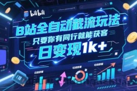 B站全自动截流玩法只要你有同行就能获客，日变现1k+【揭秘】