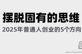 某公众号付费文章《摆脱固有的思维，2025年普通人创业的5个方向》