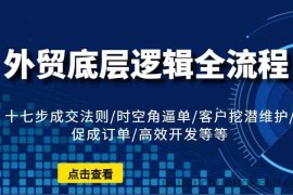 外贸底层逻辑全流程：十七步成交法则/时空角逼单/客户挖潜维护/促成订单/高效开发等等