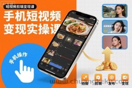 手机短视频变现实操课，短视频剪辑变现课