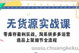 无货源实战课：零库存盈利实战，淘系拼多多运营，选品上架细节全流程