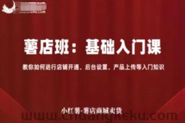 小红薯薯店商城卖货，基础入门课，教你如何进行店铺开通、后台设置、产品上传等入门知识