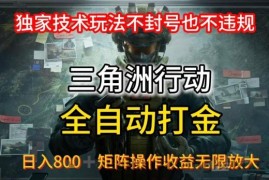 三角洲最新全自动G机，独家技术玩法，不封号也不违规， 日入8张+可矩阵操作，收益无限放大【揭秘】