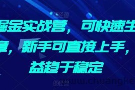 AI掘金实战营，可快速生成文章，新手可直接上手，收益趋于稳定