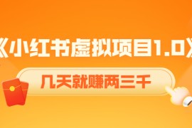 （4131期）《小红书虚拟项目1.0》账号注册+养号+视频制作+引流+变现，几天就赚两三千