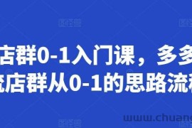 多多店群0-1入门课，多多自然流店群从0-1的思路流程