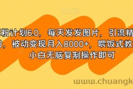 男粉计划6.0，每天发发图片，引流精准男粉，被动变现月入8000+，喂饭式教学，小白无脑复制操作即可