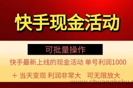 （11819期）快手新活动项目！单账号利润1000+ 非常简单【可批量】（项目介绍＋项目…