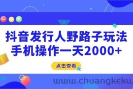 （14319期）抖音发行人野路子玩法，手机操作一天2000+