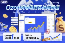 Ozon跨境电商实战陪跑课，教你从0到1出单，投入少适合普通人