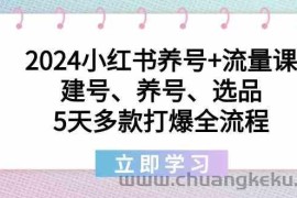 2024小红书养号+流量课：建号、养号、选品，5天多款打爆全流程