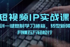 （12193期）短视频 IP实战课，独创一键复制学习秘籍，转战新领域，月赚五万轻松行