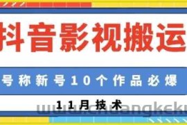 抖音影视搬运，1:1搬运，新号10个作品必爆