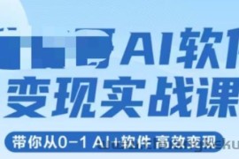 AI软件变现实战课，带你从0-1 Al+软件 高效变现