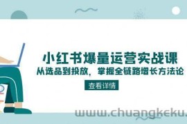 小红书爆量运营实战课：从选品到投放，掌握全链路增长方法论