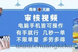 审核视频，电脑手机皆可操作，有手就行，几秒一单，不限单量，多劳多得【揭秘】
