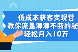 （1909期）低成本获客变现营，教你流量源源不断的秘诀，轻松月入10万