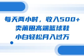 （6437期）每天两小时，收入500+，卖莆田高端篮球鞋，小白轻松月入过万（教程+素材）