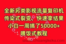 全新另类影视流量复印机，传染式裂变，快速拿结果，小白一周搞了50000+，喂饭式教程【揭秘】