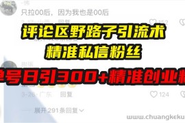 （13676期）评论区野路子引流术，精准私信粉丝，单号日引流300+精准创业粉