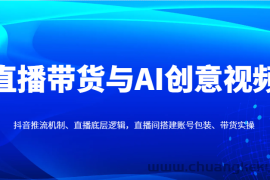 直播带货与AI创意视频，抖音推流机制、直播底层逻辑，直播间搭建账号包装、带货实操