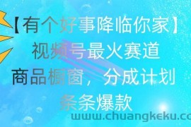 【有个好事降临你家】视频号爆火赛道，商品橱窗，分成计划，条条爆款【揭秘】