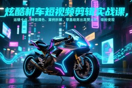 （17304期）炫酷机车短视频剪辑实战课，运镜卡点、特效调色、案例拆解，零基础剪出高赞大片，吸粉变现