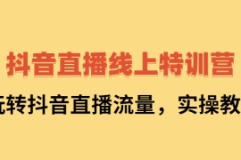 （2267期）抖音直播线上特训营：玩转抖音直播流量，实操教学